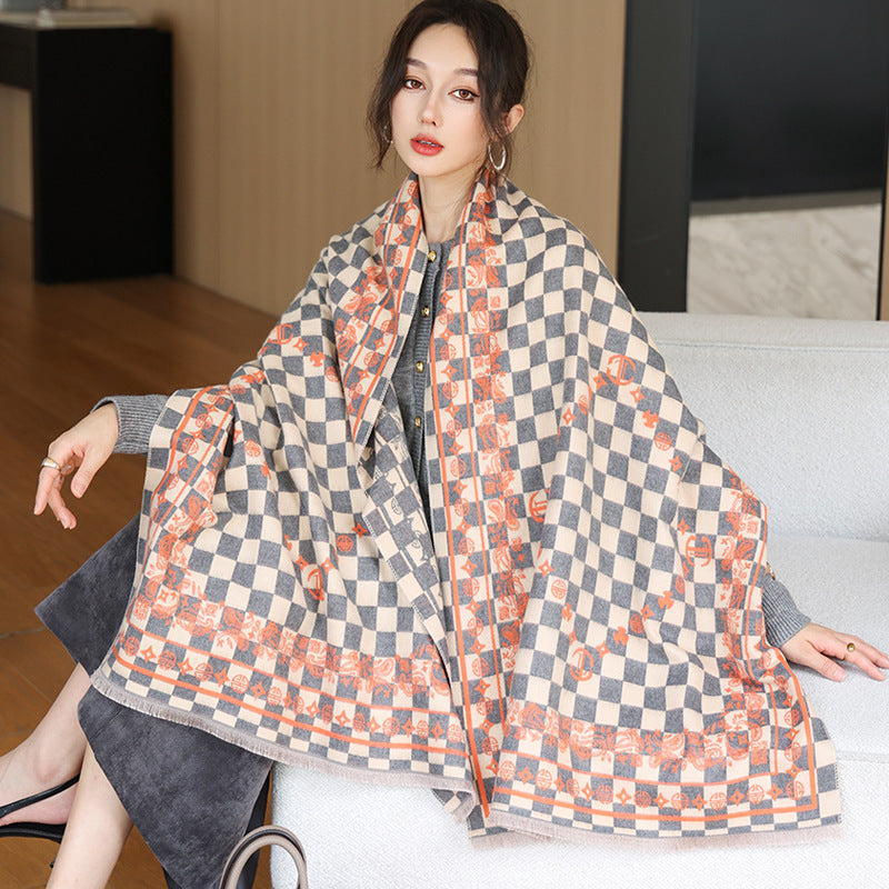 Women's Outer Wear High-grade Shawl Blanket Office Scarfs