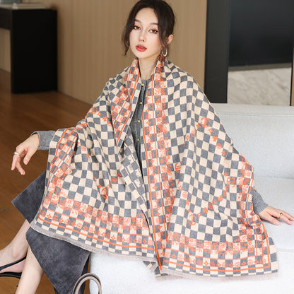 Women's Outer Wear High-grade Shawl Blanket Office Scarfs