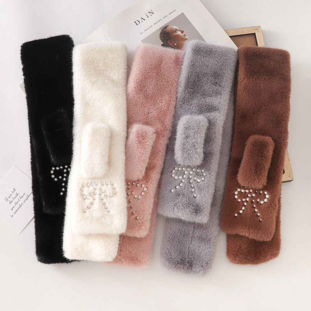 Plush Faux Rabbit Fur Winter Thickened Scarfs