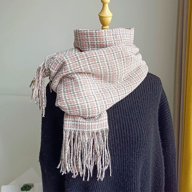 Women's & Men's Korean Style Winter Cashmere Vintage Plaid Scarfs