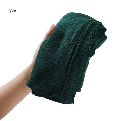 Solid Color Curling Pleated Rayon Fine Scarfs