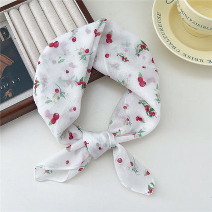 Women's Band Cotton Linen Small Square Towel Scarfs