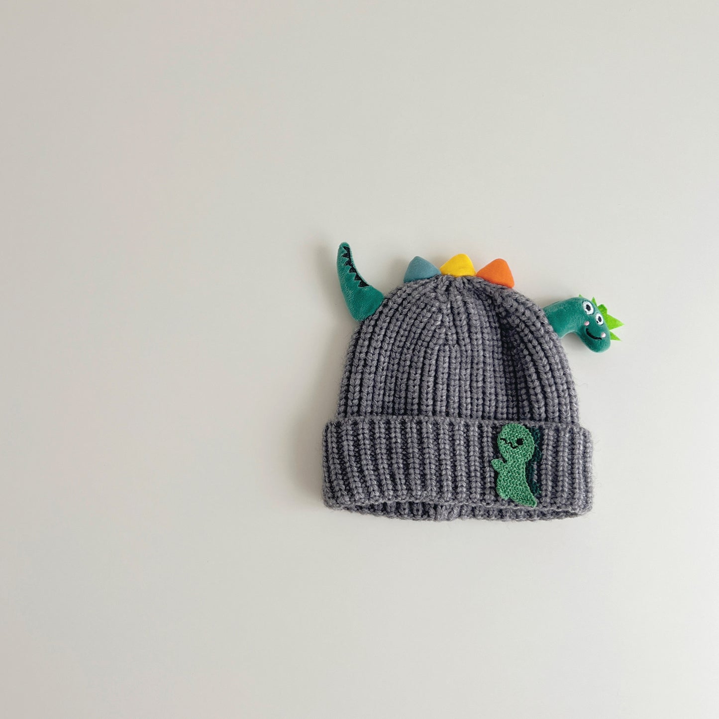 Hat Cartoon Dinosaur Sleeve Knitted Woolen Kids' Headwear