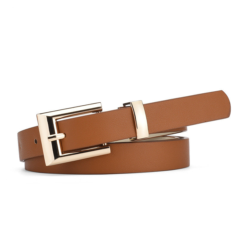 Women's Fashion Gold Buckle Elegant Decorative Thin High-grade Belts