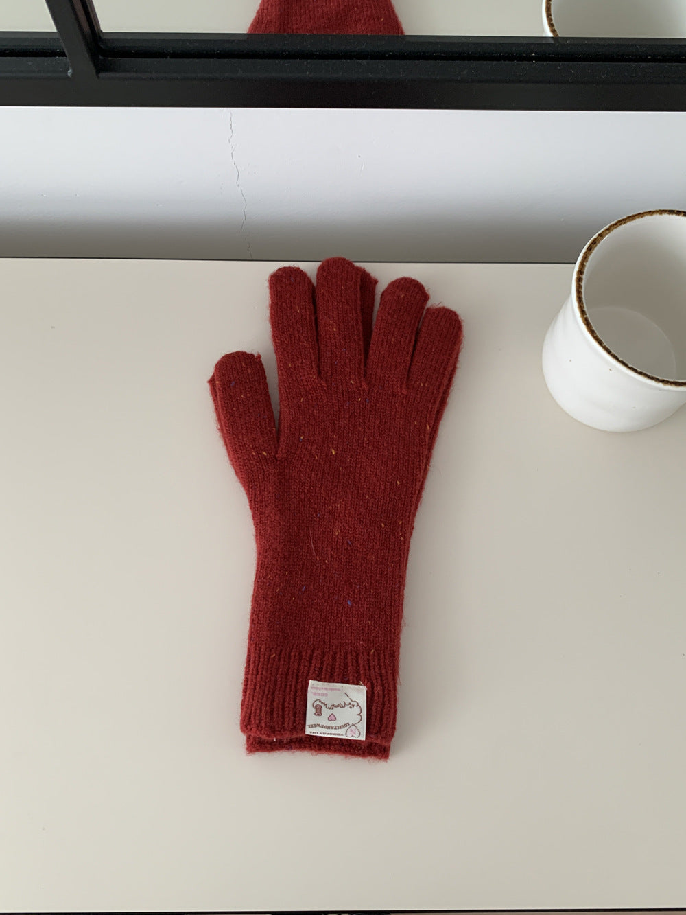 Colorful Wool Female Winter Cute Five Gloves