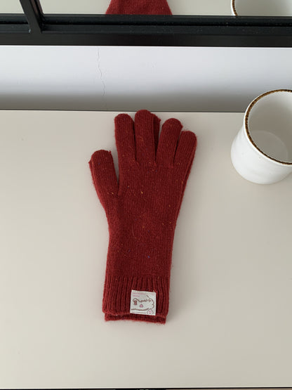 Colorful Wool Female Winter Cute Five Gloves