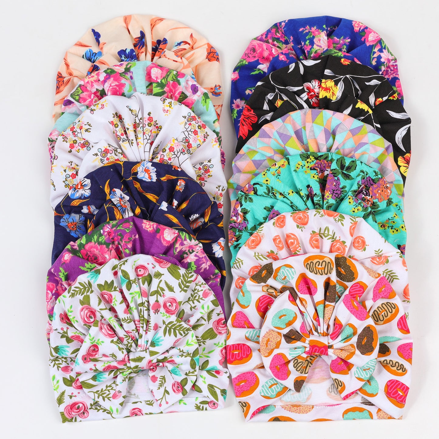 Floral Bow Beanie Windproof Warm Donut Kids' Headwear