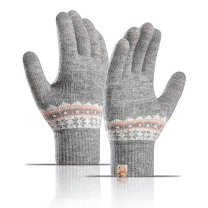 Women's & Men's Plaid Striped With Fleece Lining Touch Gloves