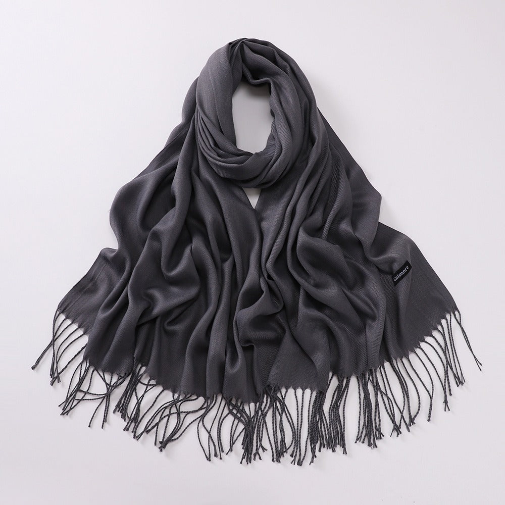 Imitation Cashmere Solid Color Long Warm Scarfs