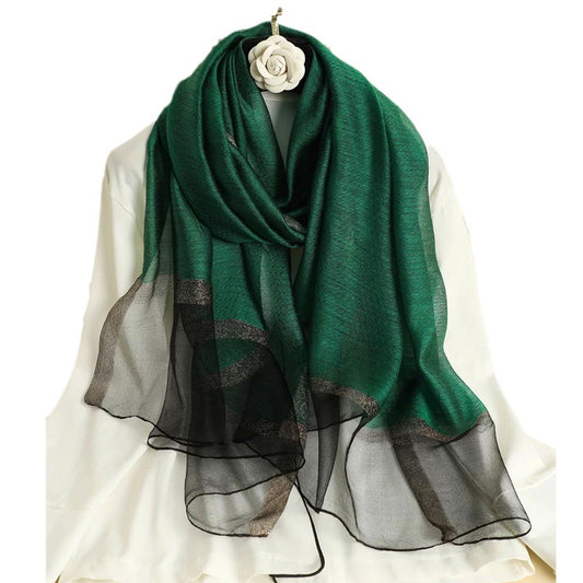 Women's Solid Color Fashionable Mulberry Silk Long Scarfs