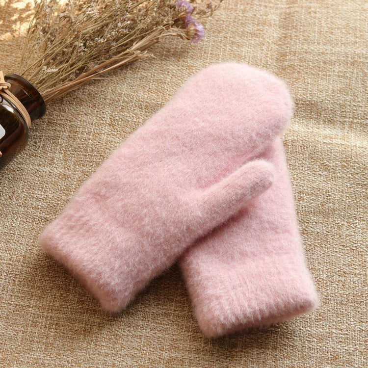 Women's Fleece Lined Padded Warm Keeping Korean Gloves