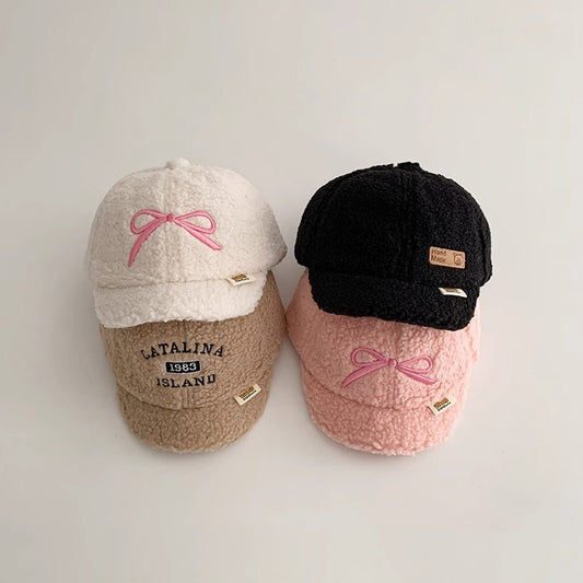 Children's South Hat Letter Warm Short Brim Kids' Headwear