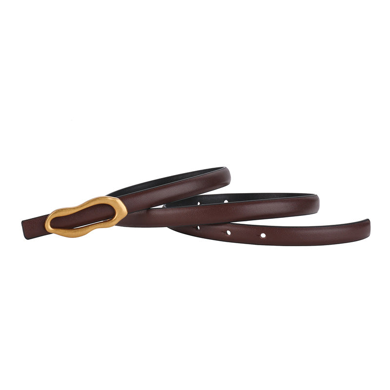 Women's Pant Leather Fashion Retro Cowhide Lazy Belts