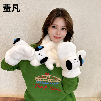 Plush Bag Finger Warm Thickened Outdoor Gloves