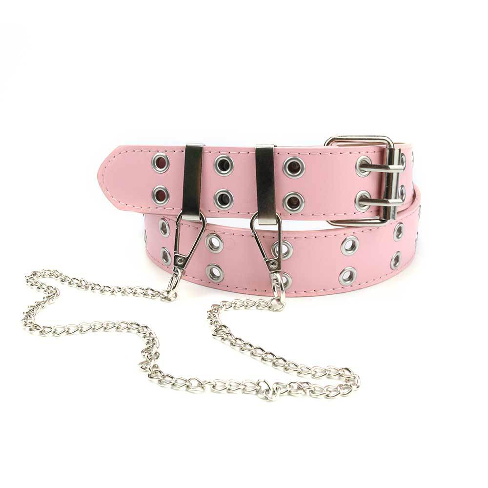 Ornament Niche Design Pink Chain Jeans Belts