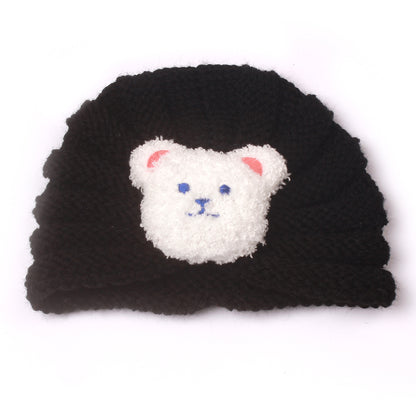 Warm Knitted Hat Cute Bear Head Kids' Headwear