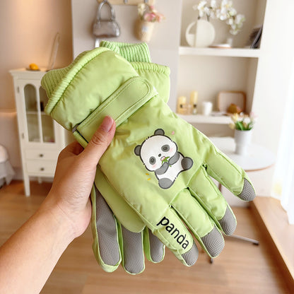 Cute Panda Windproof Riding Ski Outdoor Gloves