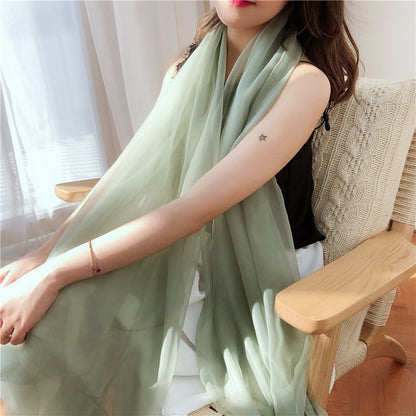 Lightweight Chiffon Pure Color Ice Long Beach Scarfs