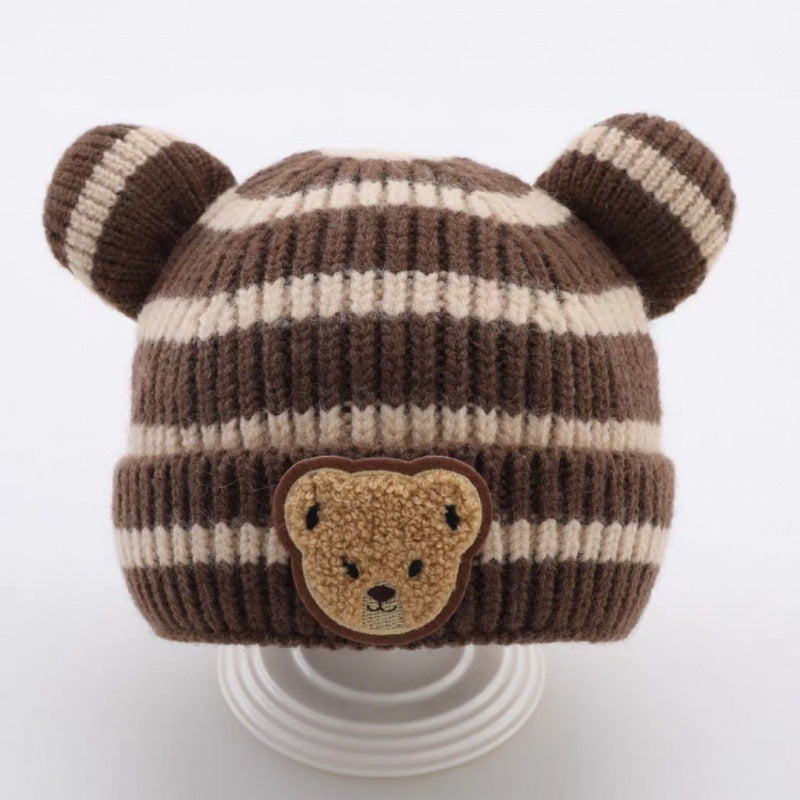 Woolen Sleeve Boys Cute Stripes Korean Kids' Headwear