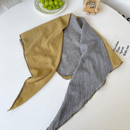 Women's Color Matching Cotton Linen For Korean Scarfs