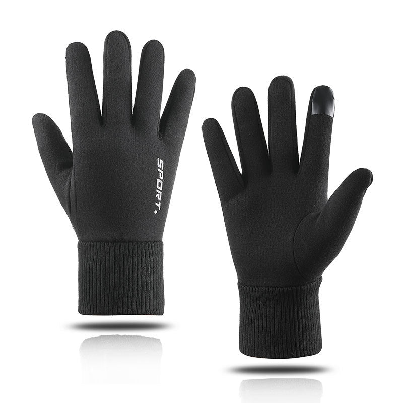 Men's Cycling Touch Screen Fleece-lined Knitting Windproof Gloves