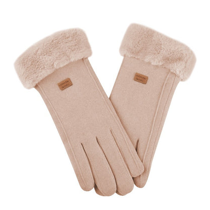 Women's Cycling Touch Screen Heating Fleece-lined Thickened Gloves