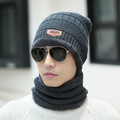 Women's & Men's Knitted Hat Fleece-lined Warm Integrated With Thick Hats & Caps