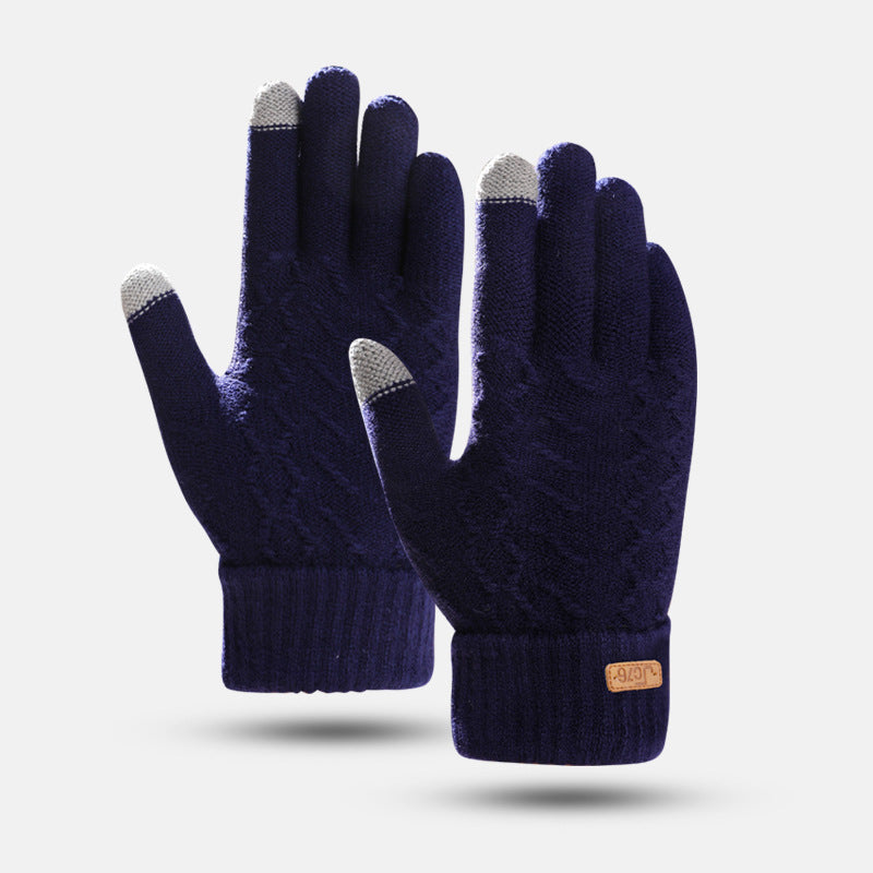 Men's Thickened Thermal Knitting Wool Driving Cycling Gloves