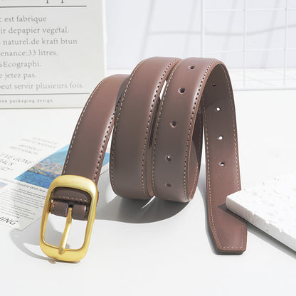 Women's Leather Versatile Pin Buckle Fashion Decoration Belts