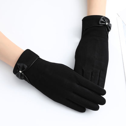 Women's Winter Driving Warm Fleece-lined Riding Windproof Touch Screen Gloves