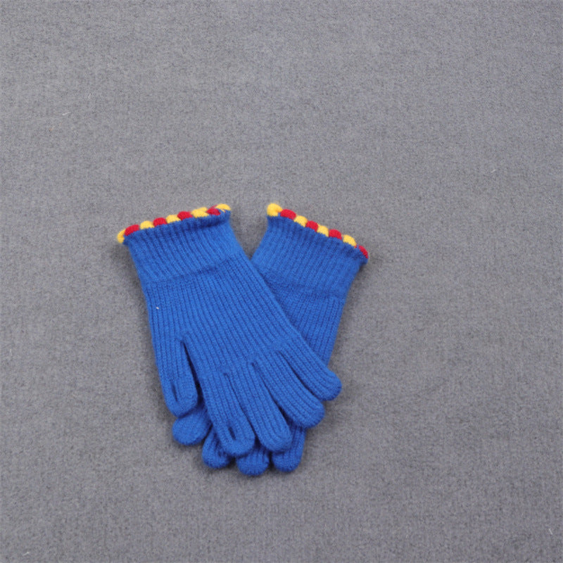 Women's Korean Style Solid Color Knitted Knitting Gloves