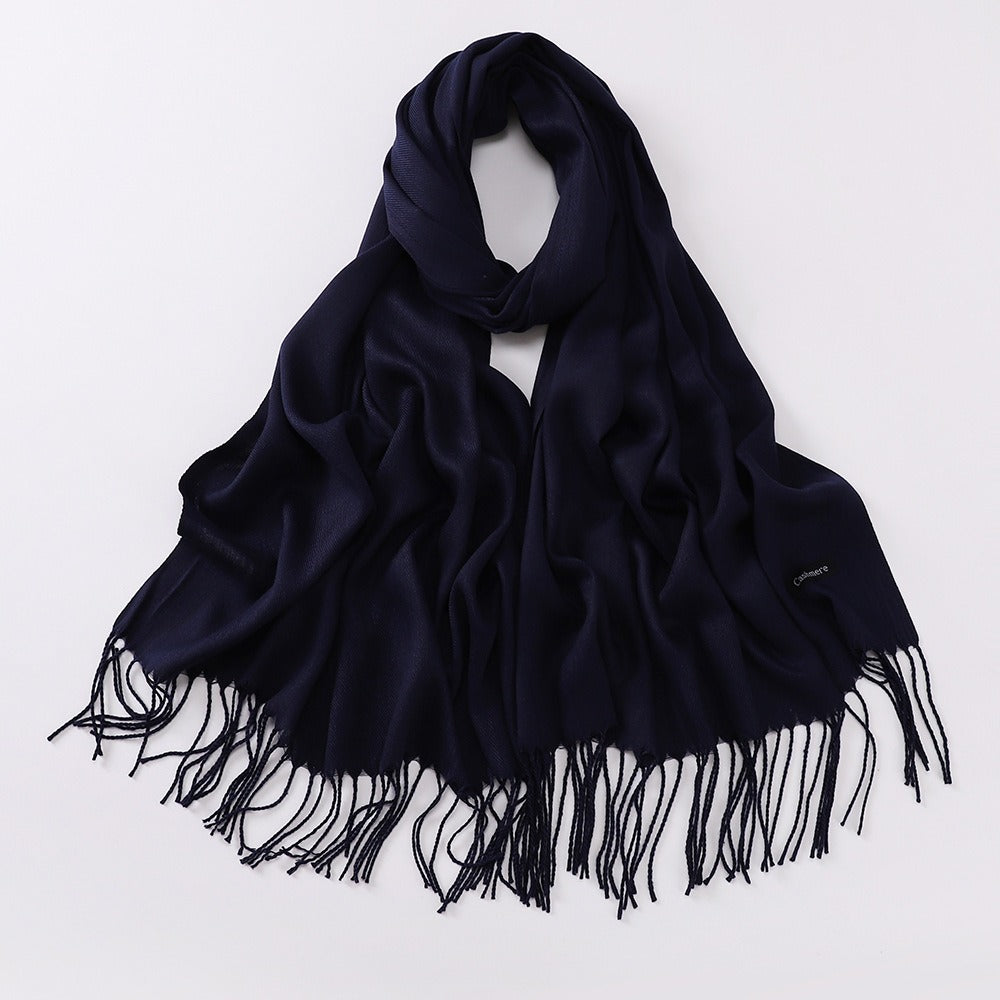 Imitation Cashmere Solid Color Long Warm Scarfs