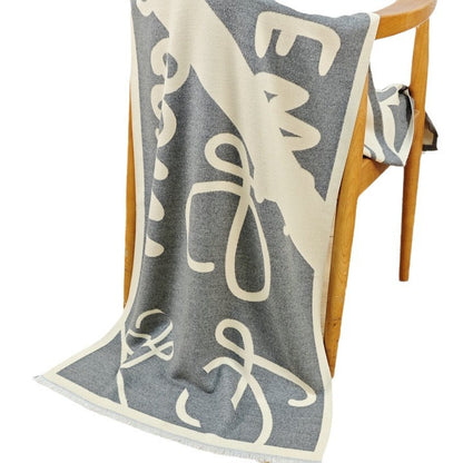 Women's Korean Letter Printed Warm Elegant Double-sided Scarfs