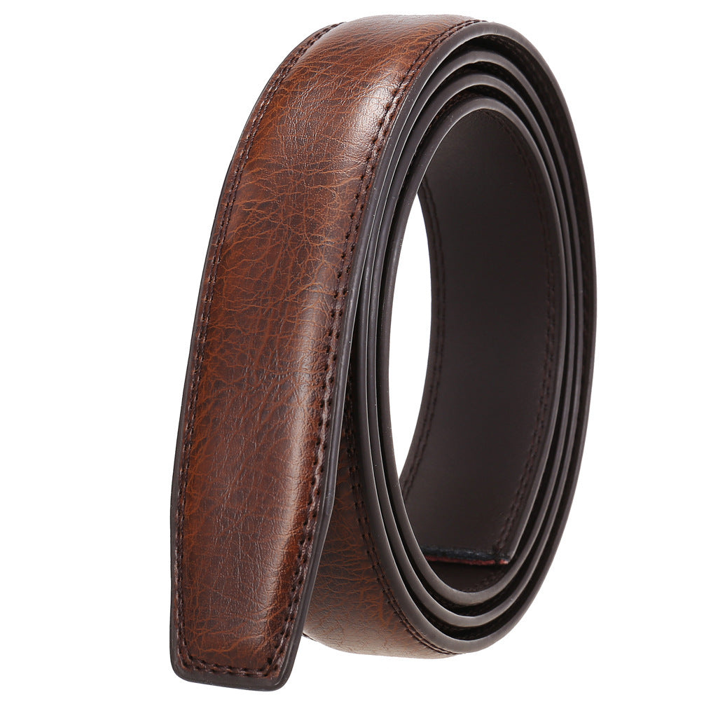 Men's Automatic Buckle Body Two Layers Leather Belts