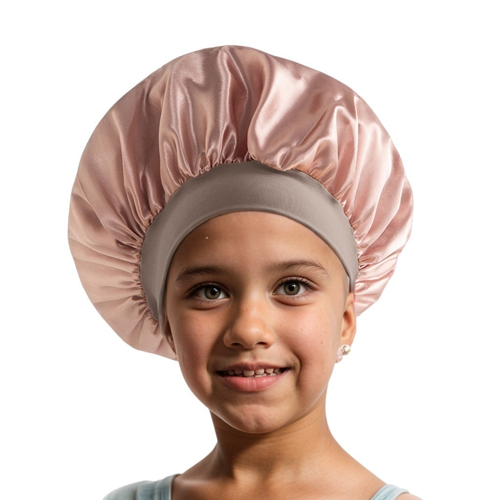 Children's Nightcap Elastic Artificial Silk Small Round Kids' Headwear