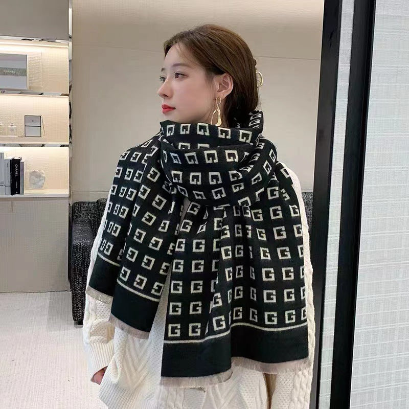 Women's Letter Artificial Cashmere Korean Warm Shawl Scarfs