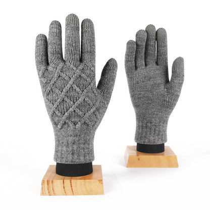 Half Finger Warm Flip Rhombus Cold Gloves