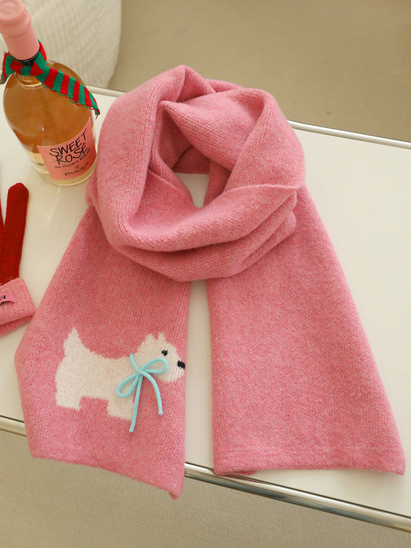 Super Beautiful Handmade Bow Cartoon Puppy Scarfs