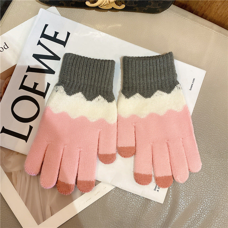 Women's Korean Minority Simple Solid Color Sweet Girly Gloves