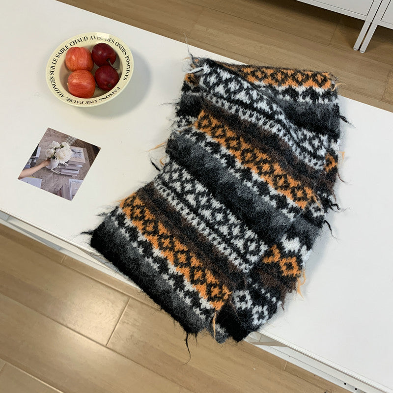 Jacquard Vintage Fair Thick Warm Winter College Style Scarfs