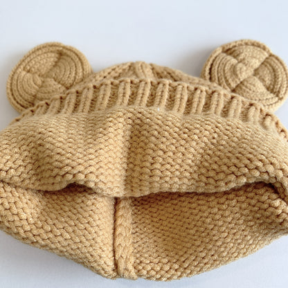 Knitted Woolen Boy Bear Super Cute Kids' Headwear