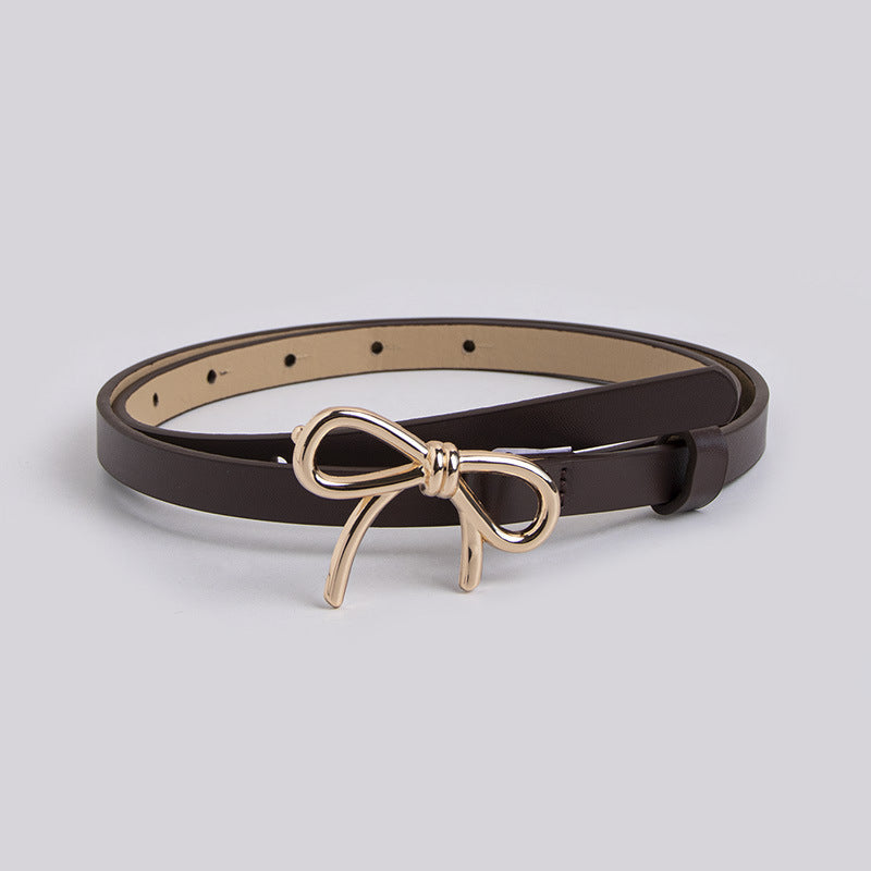 Women's Unique Decorative Bowknot Thin Clothing Belts