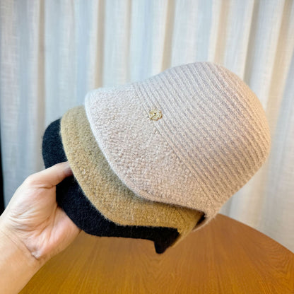 Women's Wool Bucket Hat Irregular Small Casual Hats & Caps