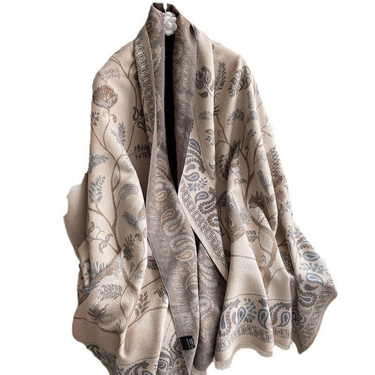 No Paisley Talma Cashmere Texture Thick Warm Scarfs