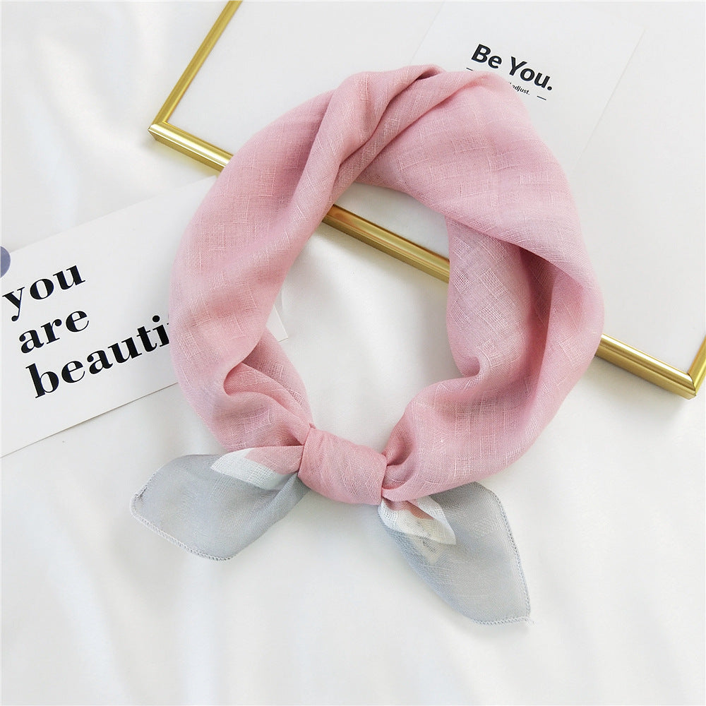 Women's Small Square Towel Silk Summer Fresh Korean Scarfs