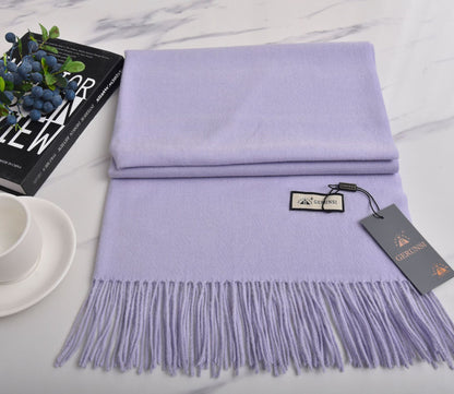 Women's Pilling Ge Solid Color Cashmere Thick Soft Wool Scarfs