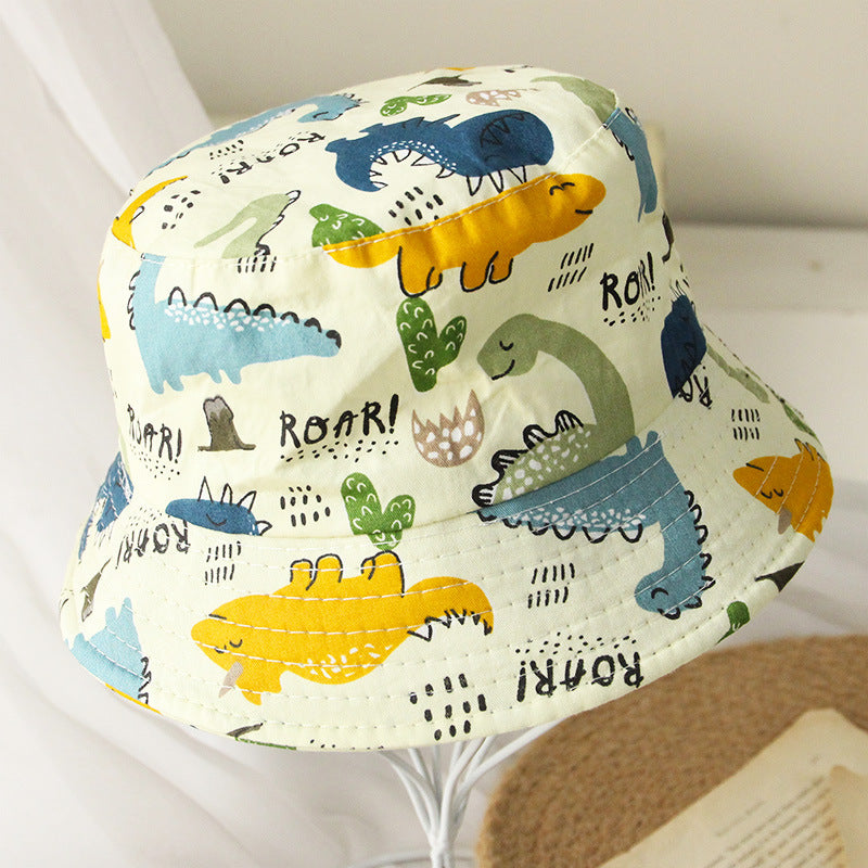 Children's Cartoon Little Dinosaur Bucket Infant Sun Kids' Headwear