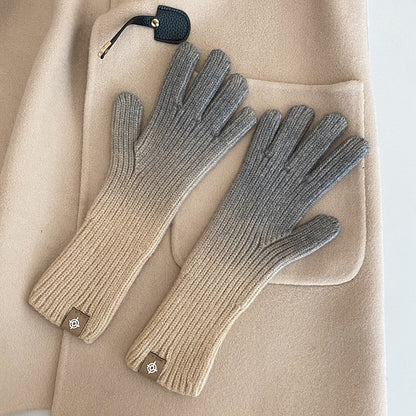 Color Open Finger Touch Screen Winter Gloves