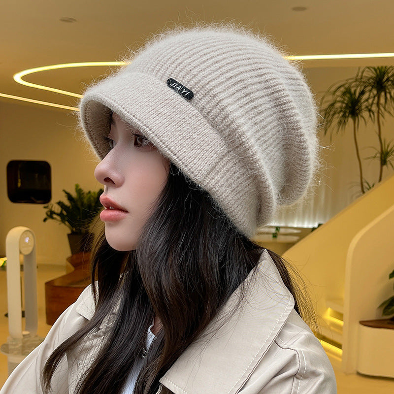 Women's Fashion Small Rabbit Fur Hat Peaked Hats & Caps