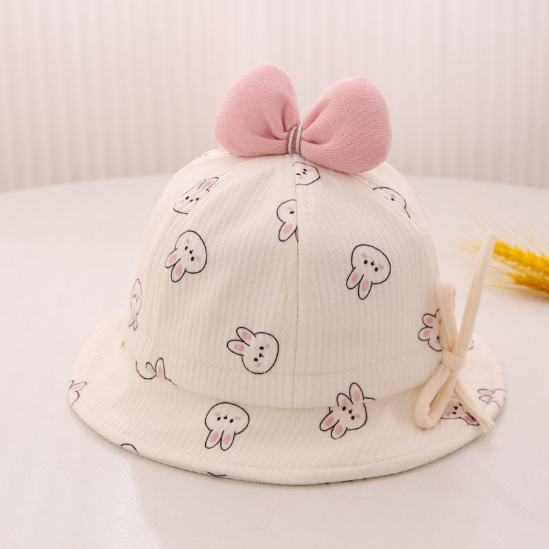 Spring Autumn Grade Bucket Hat Soft Sweet Bow Kids' Headwear